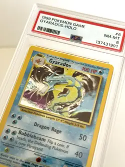 1999 Pokemon TCG Gyarados Base Set 6/102 Holo Unlimited Holo Rare PSA 8 - Image 5