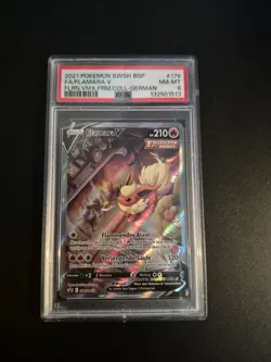 Pokemon Flamara V Alternative Art PSA 8 | Deutsch SWSH179 Promo | Near Mint - Image 1