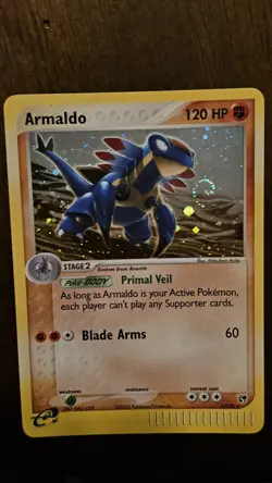 Pokemon EX Sandstorm Armaldo Holo Swirl, Anorith & Claw Fossil 3 Card Lot. - Image 1