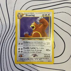Pokemon Card Ursaring 34/75 Non Holo Rare Neo Discovery Set WOTC Played - Image 1