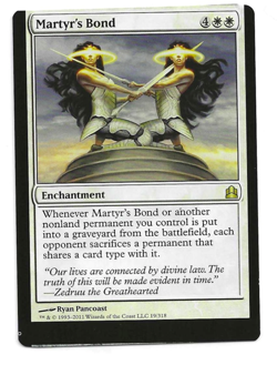 *Extremely Rare* Factory MISCUT Martyr's Bond Commander 2011 MtG - Image 1
