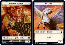 10 Token Cards - KITHKIN SOLDIER / PEGASUS - Commander Kaldheim KHC - Magic MTG - Image 1