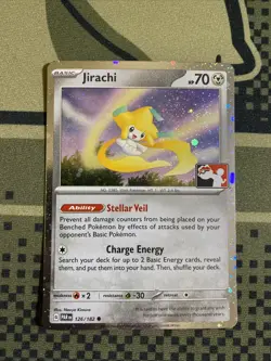 126/182 Jirachi Prize Pack Series 5 Stamped Pokemon TCG Paradox Rift Cosmos Holo - Image 1