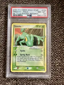 Treecko Gold Star PSA 8.5 Pokemon EX Team Rocket Returns 109 - Image 1