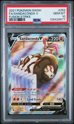 2021 POKEMON SWORD & SHIELD FUSION STRIKE #252 FULL ART/SANDACONDA V PSA 10 - Image 1
