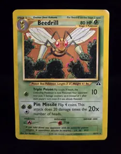 Pokemon TCG - BEEDRILL - 18/75 - RARE - UNLIMITED - NEO DISCOVERY (2001) - HP - Image 1