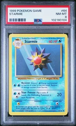 PSA 8 STARMIE 64 BASE SET UNLIMITED POKEMON NM MINT - Image 1