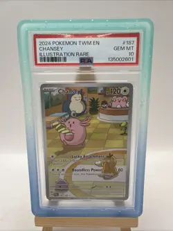 Chansey 187/167 Twilight Masquerade Illustration Rare Pokemon Card PSA 10 +Guard - Image 1