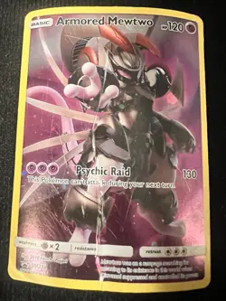 Pokemon Armored Mewtwo SM228 Promo Holo Basic 120 HP Psychic Raid Card - Image 1