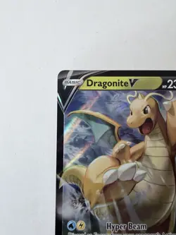 Miscut Pokemon TCG Dragonite v Full Art Holo Ultra Rare Card 049/078 - Image 2