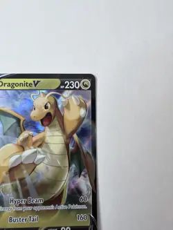 Miscut Pokemon TCG Dragonite v Full Art Holo Ultra Rare Card 049/078 - Image 5