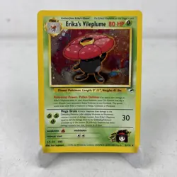 Erika's Vileplume 5/132 Gym Heroes Holo Pokemon TCG Card WOTC MP - Image 1