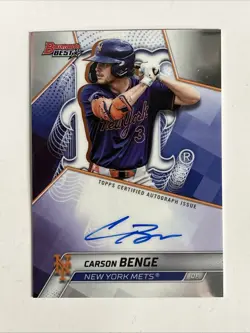 Carson Benge 2025 Bowman's Best of 2025 Auto #B25-CBE New York Mets - Image 1