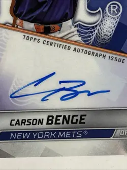 Carson Benge 2025 Bowman's Best of 2025 Auto #B25-CBE New York Mets - Image 2
