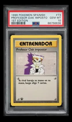 1999 Pokemon Spanish Professor Oak Impostor 1st Edition PSA 10 Base Set - Image 1