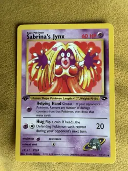Pokemon Card Sabrina's Jynx Gym Heroes 1st Edition Uncommon 59/132 - Image 1