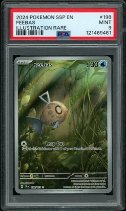 PSA 9 MINT Feebas 198 Surging Sparks Pokemon Card - Image 1
