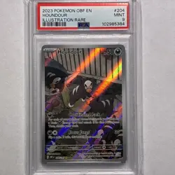 Pokemon Houndour 204/197 SV03 Obsidian Flames Illustration Rare Holo PSA 9 - Image 1