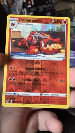 Pokemon Incineroar Silver Tempest Reverse Holo Card 032/195 Mint Condition - Image 1