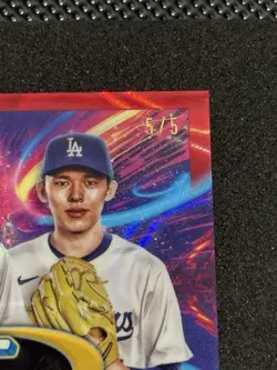 2025 Topps Cosmic Chrome /5 OHTANI/YAMAMOTO/SASAKI Red Refractor Star Clusters - Image 2