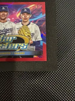 2025 Topps Cosmic Chrome /5 OHTANI/YAMAMOTO/SASAKI Red Refractor Star Clusters - Image 3