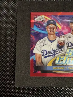 2025 Topps Cosmic Chrome /5 OHTANI/YAMAMOTO/SASAKI Red Refractor Star Clusters - Image 4