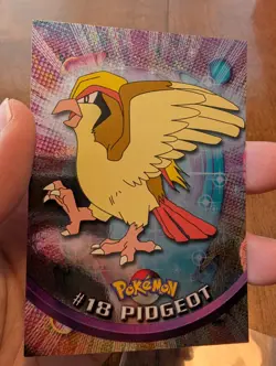 PIDGEOT Pokemon 1999 Topps #18 Blue Logo TV Animation Edition HOLO Foil - Image 1