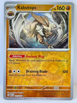 2023..POKEMON COLLECTABLE CARD TCG..Kabutops..HP160..141/165..Rev holo..RARE - Image 1
