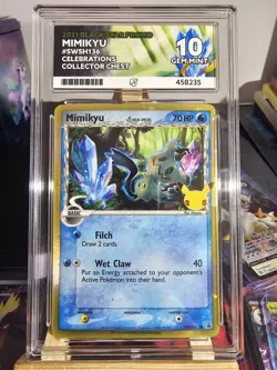 Mimikyu Celebrations Delta Species Promo SWSH136 Black Star Pokemon Card ACE 10 - Image 1