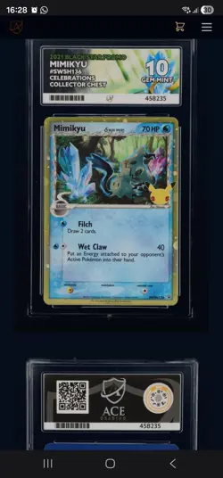 Mimikyu Celebrations Delta Species Promo SWSH136 Black Star Pokemon Card ACE 10 - Image 3