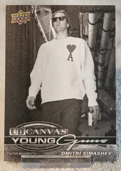 Dmitri Simashev 2025-26 Upper Deck Young Guns Canvas Black & White RC #C216 - Image 1