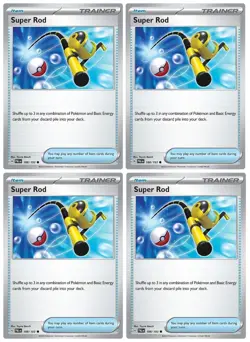 [4x Playset] Super Rod 188/193 Sv02: Paldea Evolved Pokemon TCG - Image 1
