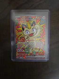 Pokemon Meowth EX Full Art Rare Holo Card 121/088 POR Basic Cat 170 HP TCG 2024 - Image 3