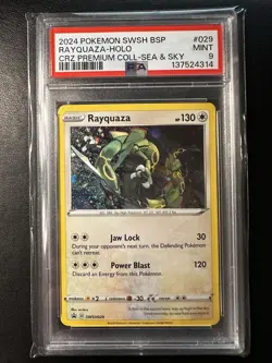 PSA 9 Rayquaza - SWSH029 Cosmos Black Star Promo - Sea & Sky Premium Collection - Image 1