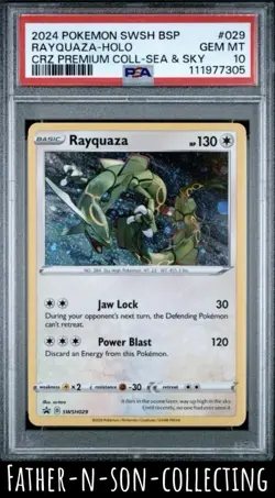 2024 RAYQUAZA PSA 10 Holo Premium Collection Sea & Sky SWSH029 black star promo - Image 1