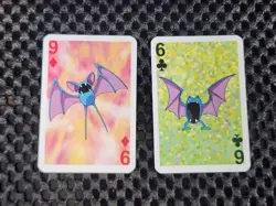 Lot of 2 Zubat And Golbat Pokemon 1999 Mini Deck Poker Playing Cards 2.5x1.75in - Image 1