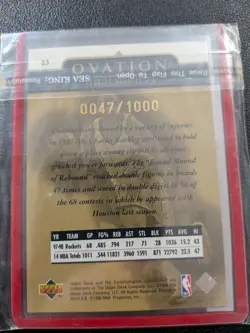 Charles Barkley 1998-99 Upper Deck Ovation Gold #23 0047/1000 Houston Rockets SP - Image 2