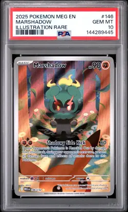 2025 POKEMON MEG EN-MEGA EVOLUTION ILLUSTRATION RARE #146 MARSHADOW PSA 10 - Image 1