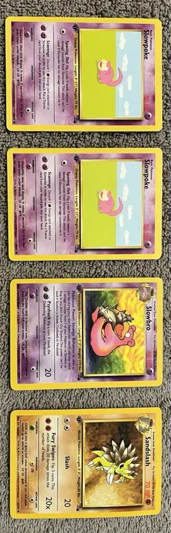 12 Pokemon card lot -Fossil Set ALL 1st Edition - Slowpoke, Golem, Magmar & More - Image 1