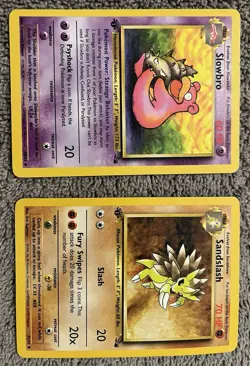 12 Pokemon card lot -Fossil Set ALL 1st Edition - Slowpoke, Golem, Magmar & More - Image 3