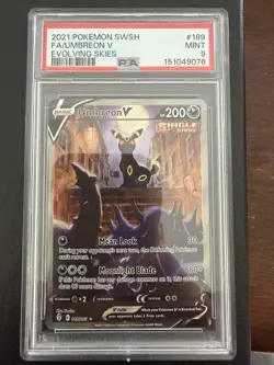 Pokemon TCG Umbreon V Alt Full Art 189/203 Evolving Skies Ultra Rare 200 HP Holo - Image 1