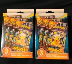 Pokemon TCG Scarlet & Violet Surging Sparks Booster Pack Lot (6 Packs) Sealed - Image 1