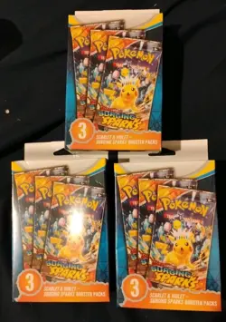 Pokemon TCG: Scarlet & Violet - Surging Sparks 3 Booster Packs - 3 Boxes - Image 1