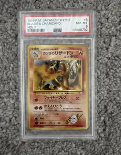 Pokemon Japanese Blaine's Charizard Holo #6 Gym 2 PSA 8 NM/Mint - Image 1