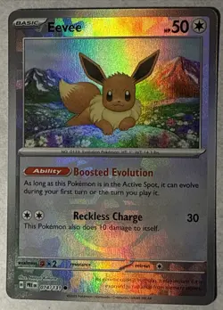 Pokemon Prismatic Evolutions Eevee Master Ball 074/131 Reverse Holo Rare - Image 1