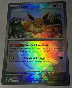 Pokemon Prismatic Evolutions Eevee Master Ball 074/131 Reverse Holo Rare - Image 2