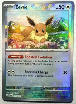 Pokemon Prismatic Evolutions Eevee Master Ball 074/131 Reverse Holo Rare - Image 4