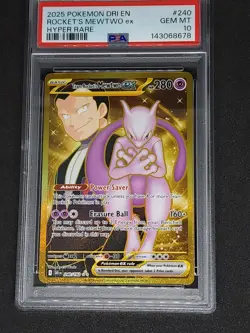 2025 Pokemon Destined Rivals Team Rockets Mewtwo EX Hyper Rare PSA 10 HOT - Image 2