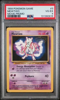 1999 POKEMON GAME MOVIE PROMO #3 MEWTWO PSA 4 - Image 1
