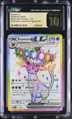CGC 10 Pristine Espeon ex 175 SVP Black Star Promo Prismatic Evolutions Pokemon - Image 1
